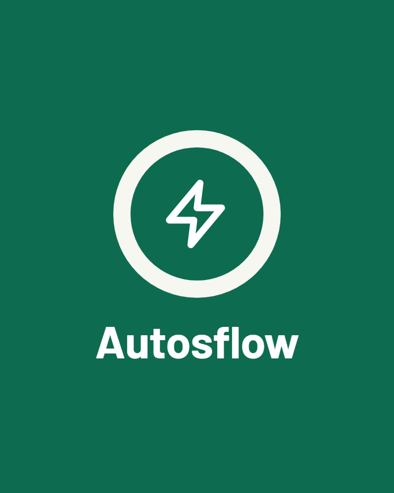 Logo de Autosflow: un rayo blanco sobre un círculo verde